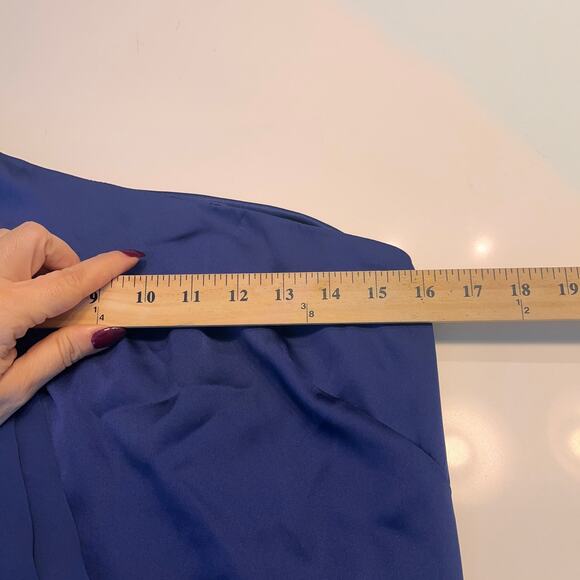 Cache Blue Beaded One Shoulder Draped Dress Size 10 - Picture 10 of 12